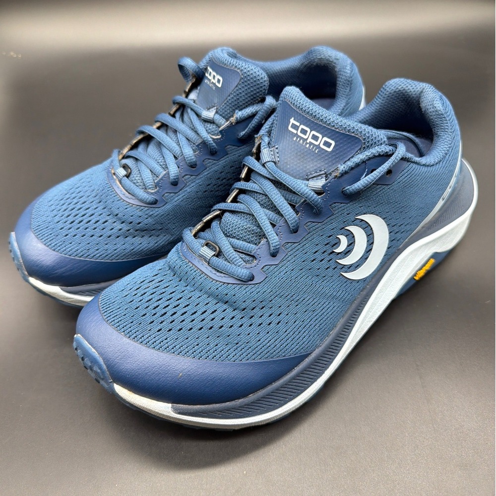 Topo Athletic Ultraventure 3 Navy Blue Trail Running Shoes Womens 8 Vibram 5mm